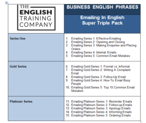 Emailing In English - FREE Intro Pack (150 phrases in English) - The English  Training CompanyThe English Training Company